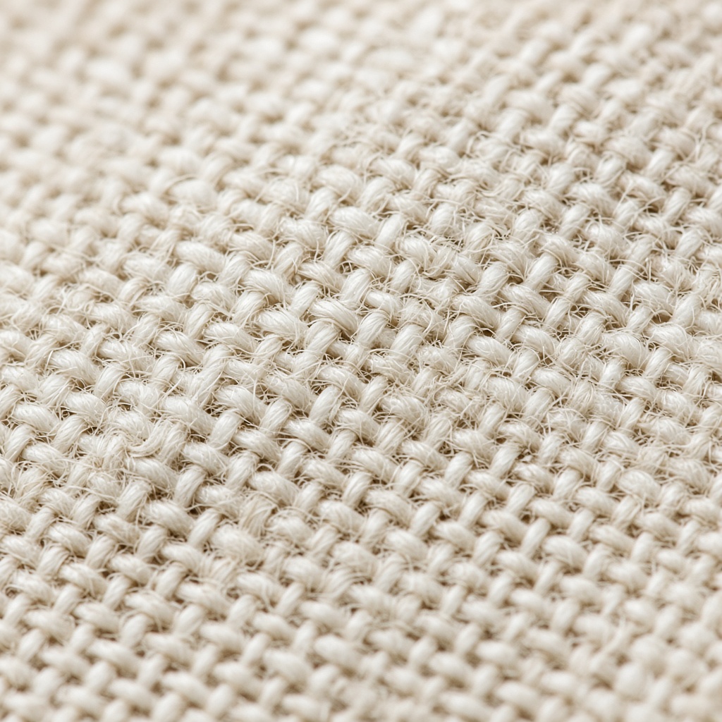 Macro of ivory linen weave